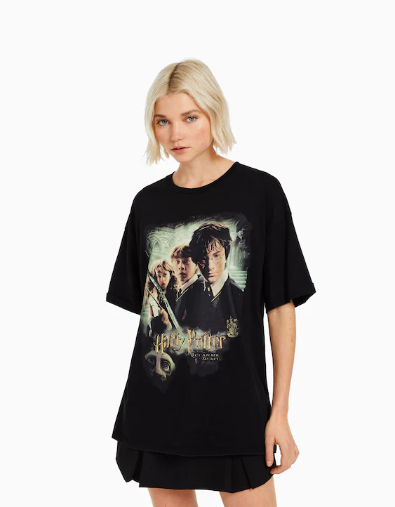 haakje emmer Dialoog Harry Potter print short sleeve T-shirt - T-shirts - Woman | Bershka