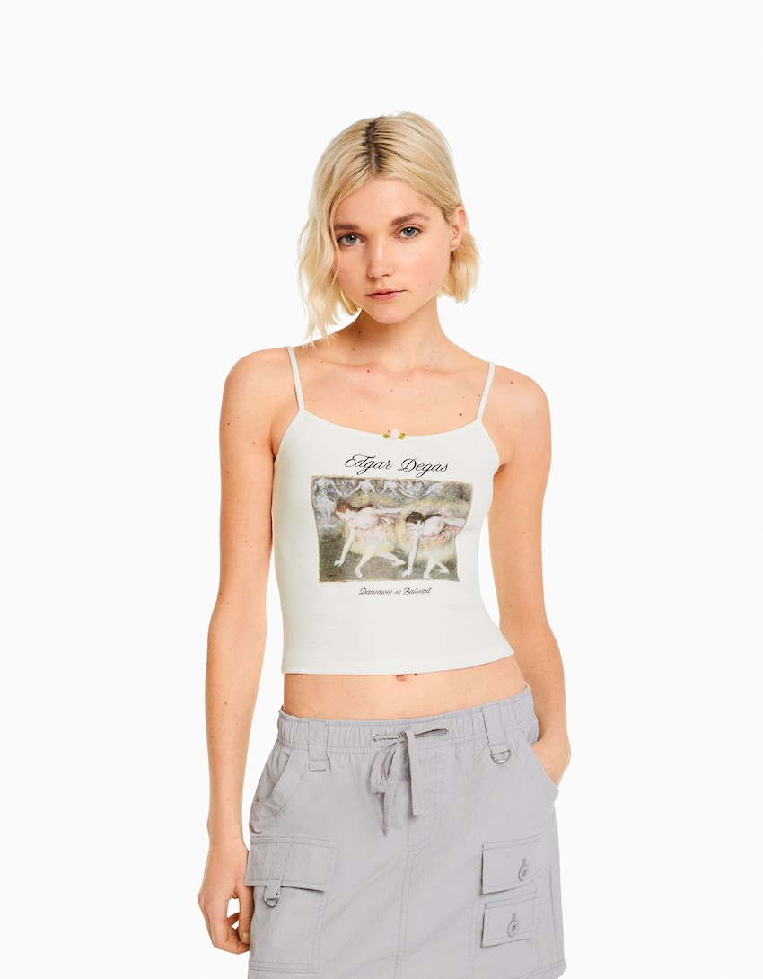 Mening armoede Supermarkt Art Series print sleeveless top - T-shirts - Woman | Bershka
