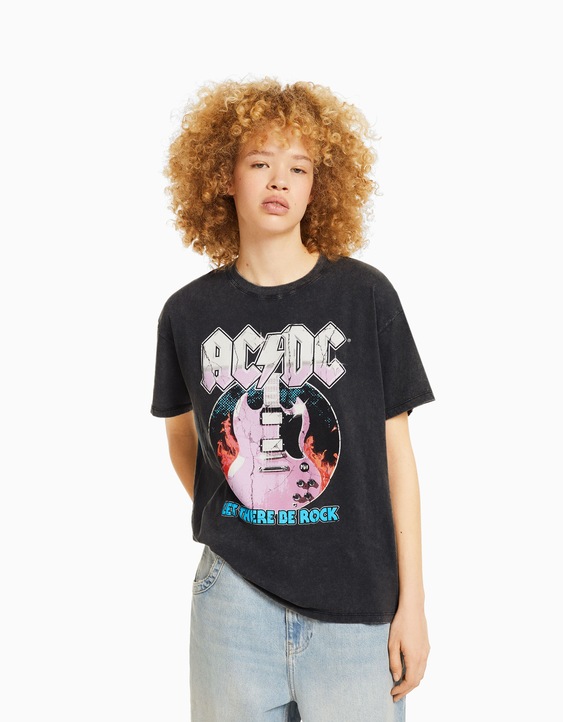 Camiseta AC/DC manga corta print - BSK Teen