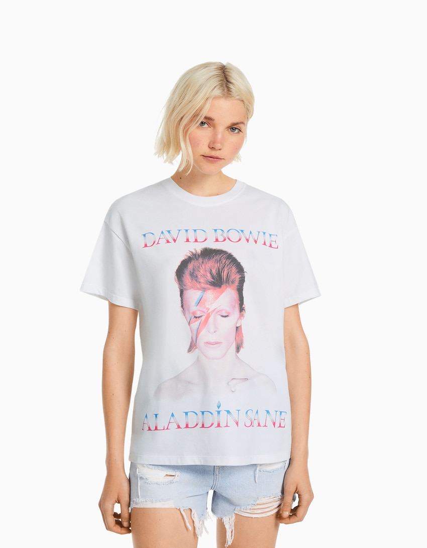 sentar Lectura cuidadosa Cuatro Camiseta David Bowie manga corta - Manga Corta - Mujer | Bershka