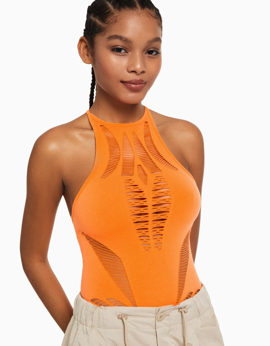 Seamless Cut Out Bodysuit Woman Bershka 