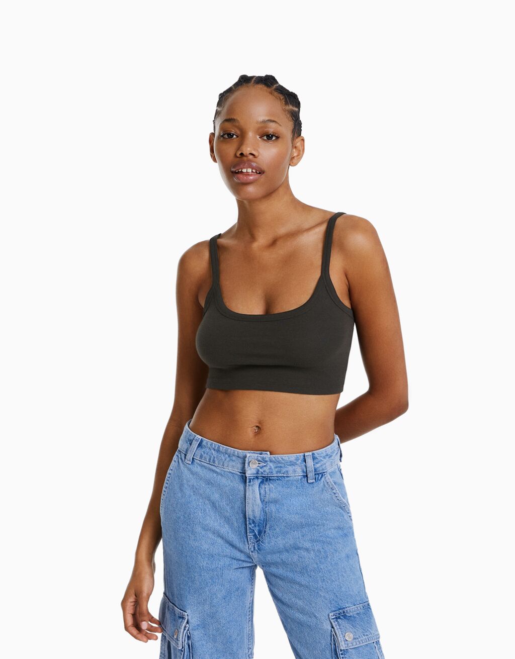 Cropped top met brede band
