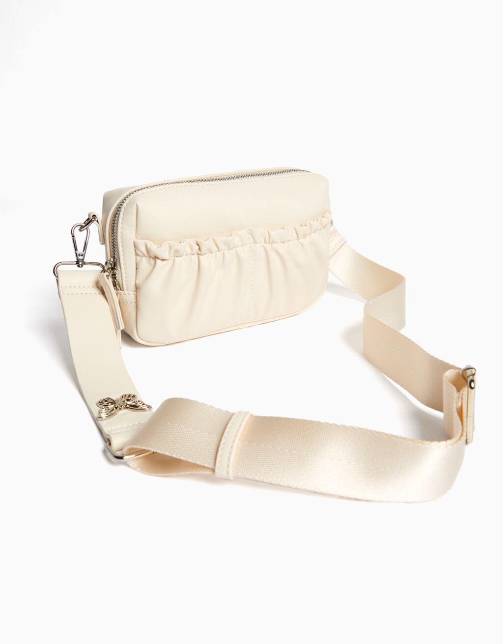 Faux leather crossbody bag with butterfly detail Woman Bershka