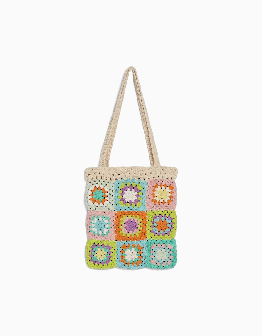 Arquitectura Espacioso Lubricar Crochet shopper bag - Women | Bershka