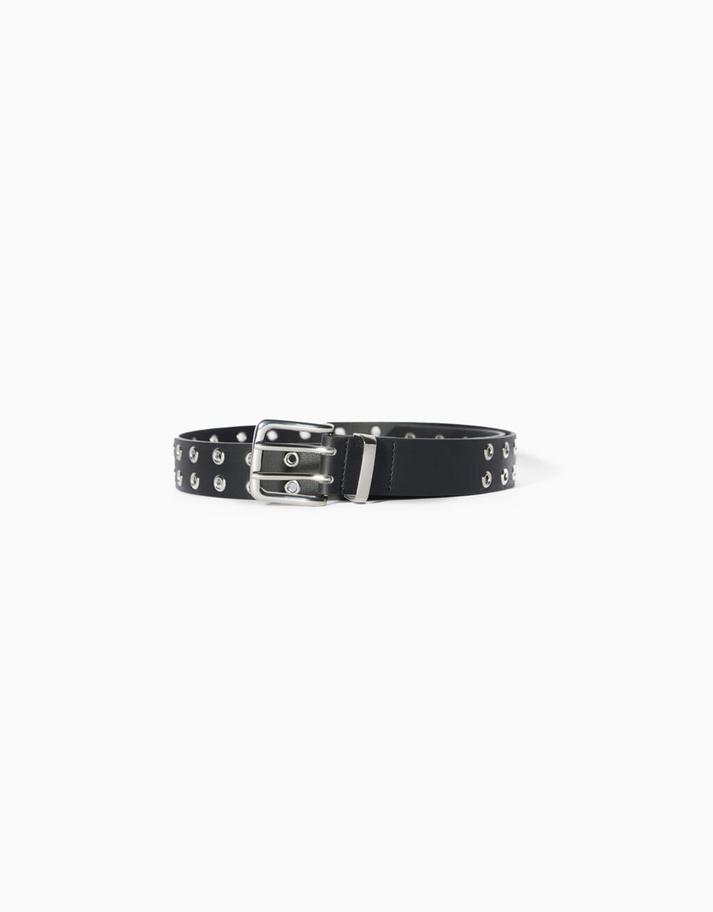 Faux leather belt with eyelets - Woman