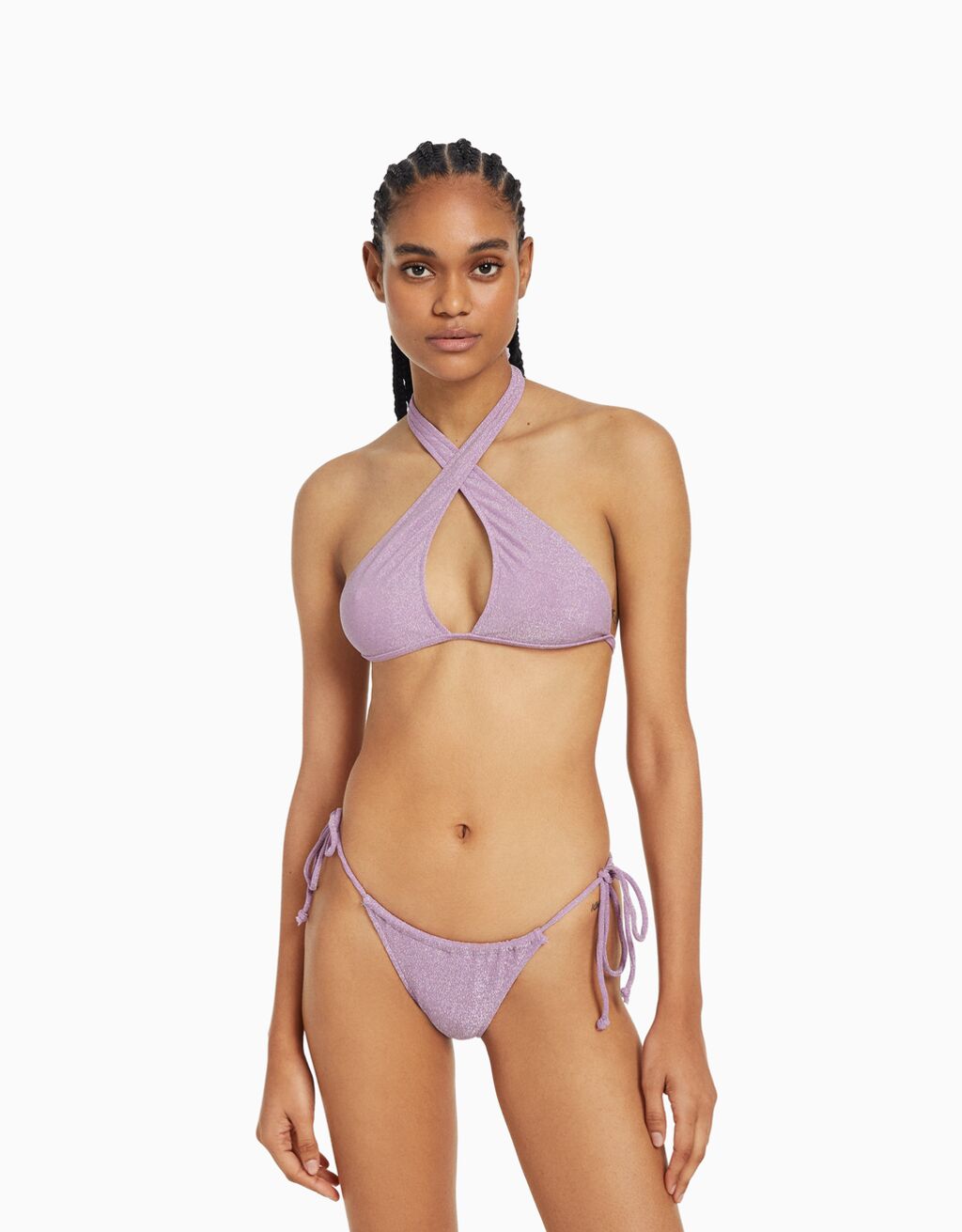 Shimmer bikini top Women Bershka