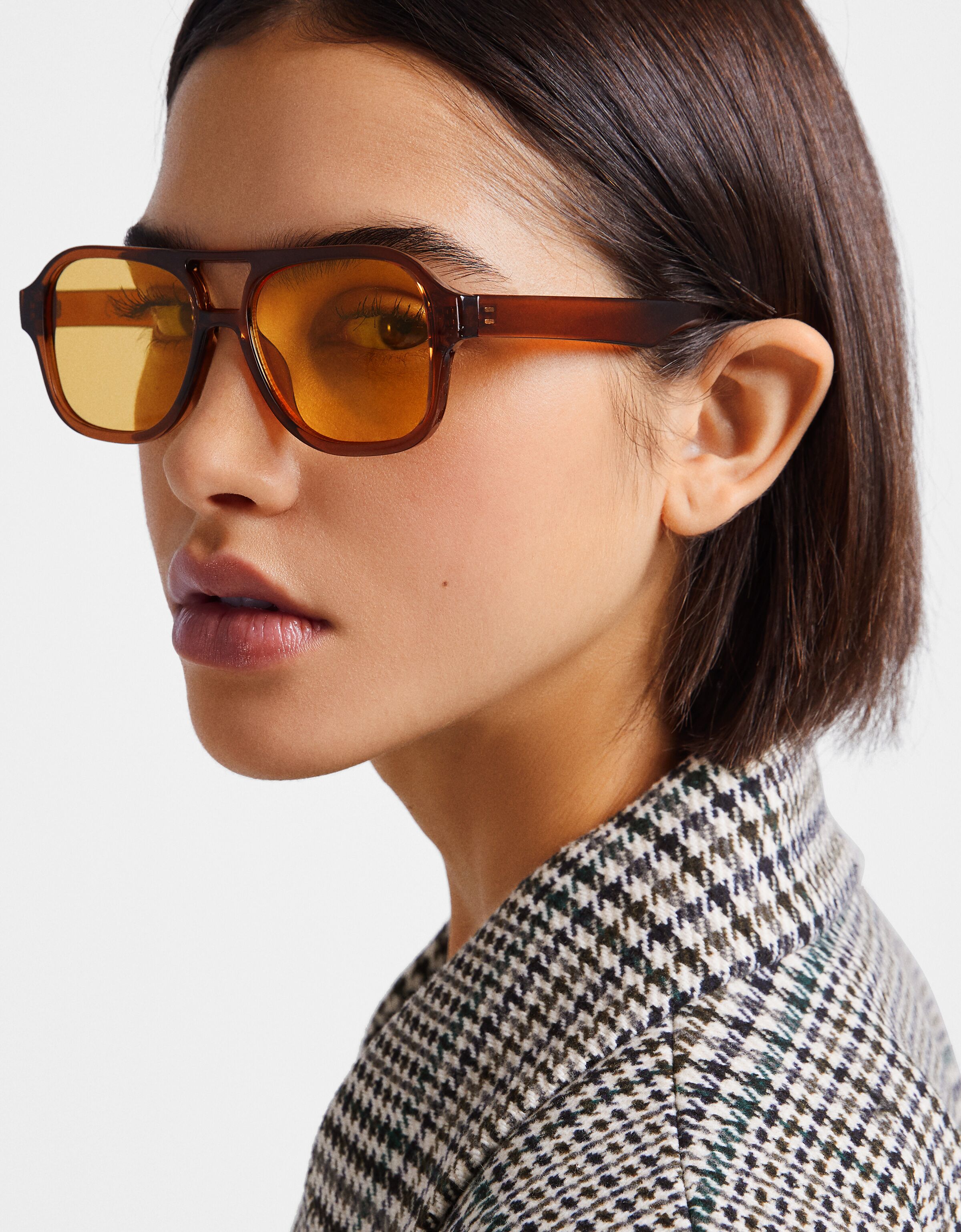 retro triangle glasses