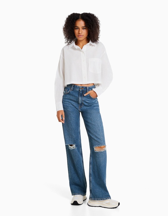 Jeans 90's wide rotos - Jeans - Bershka
