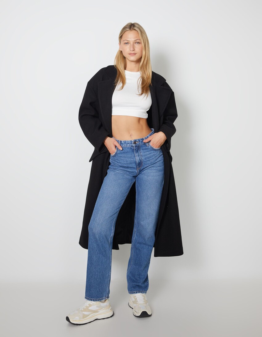 zwaard Gering Voorkeur Jeans in recht model - Jeans - Dames | Bershka