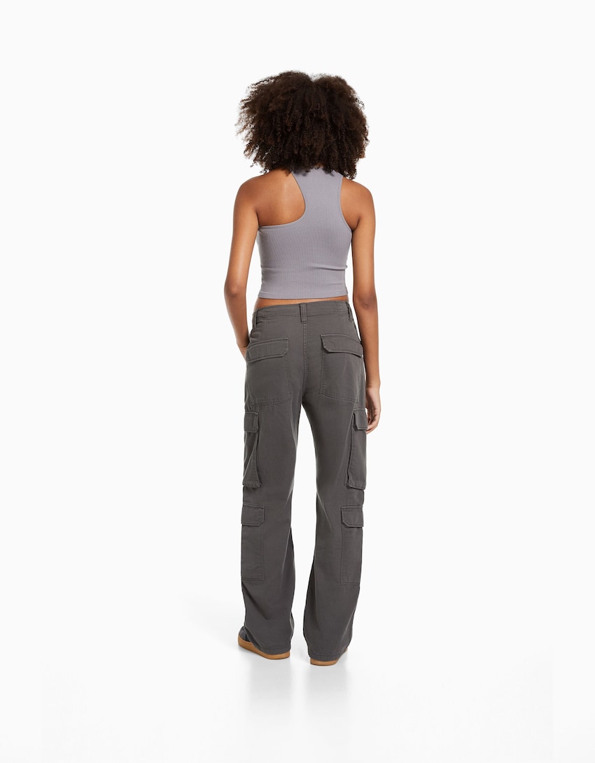 twill multi pocket cargo trousers