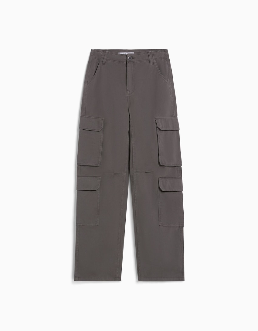twill multi pocket cargo trousers