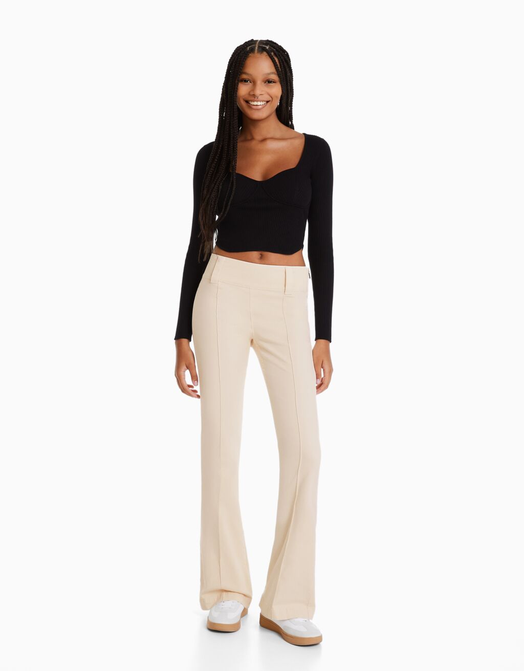 Twill flare trousers