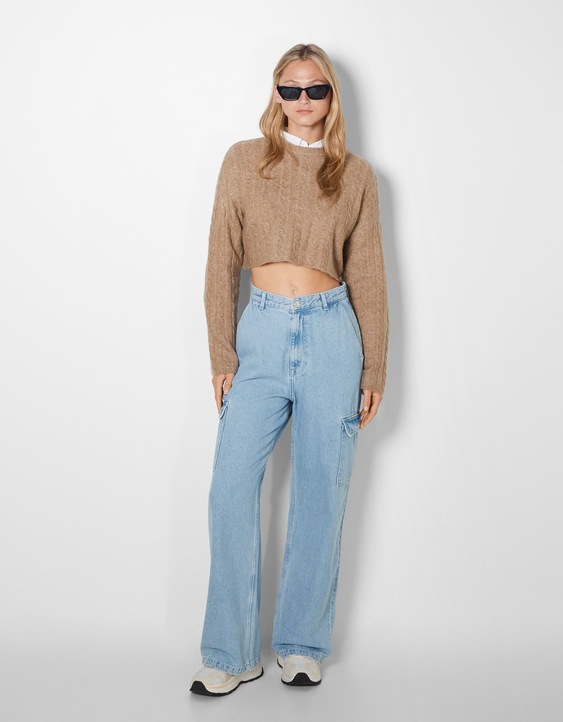Jeans cargo wide - - Mujer |