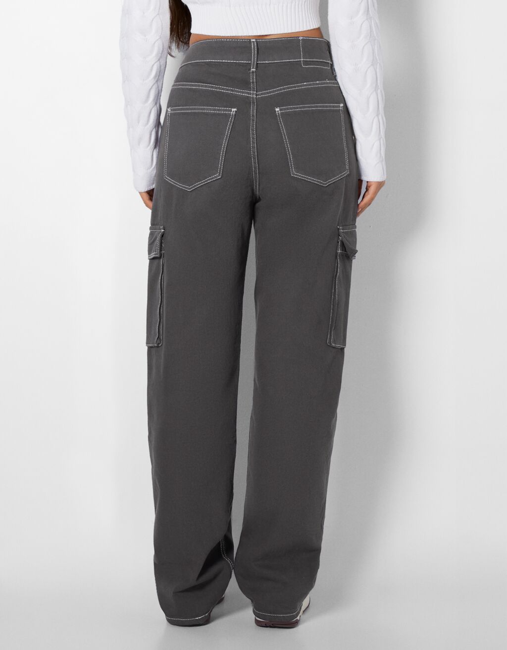 jean cargo gris femme