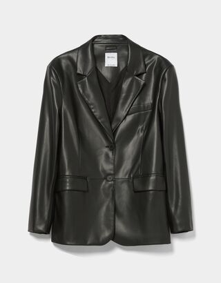 leather blazer bershka