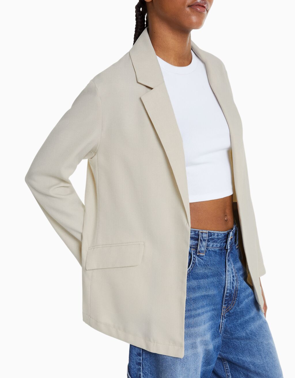 Femininecut flowing blazer Woman Bershka