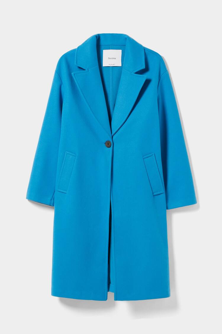 Drop-shoulder heavy cloth coat