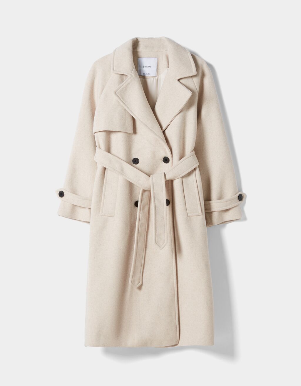 Wool trench coat Woman Bershka