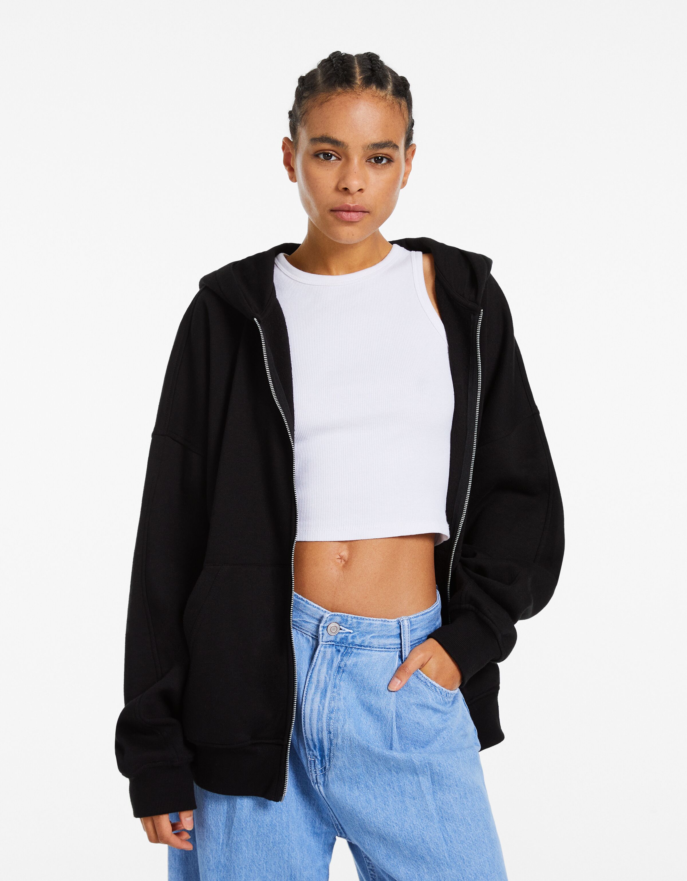 bershka cropped sweatshirt