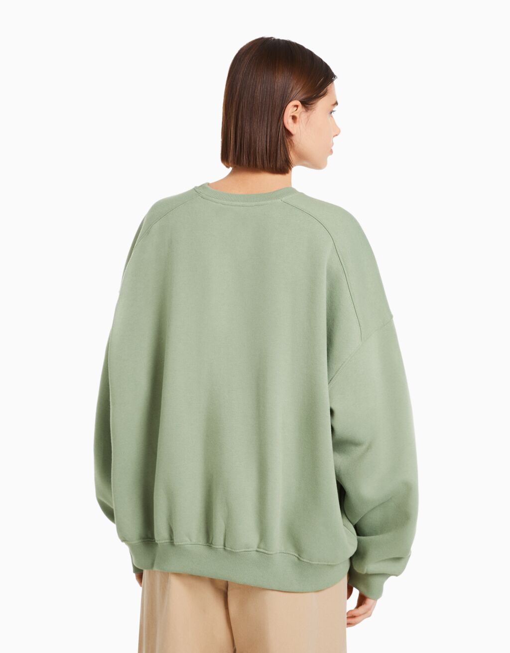 Oversize round neck sweatshirt - Woman | Bershka