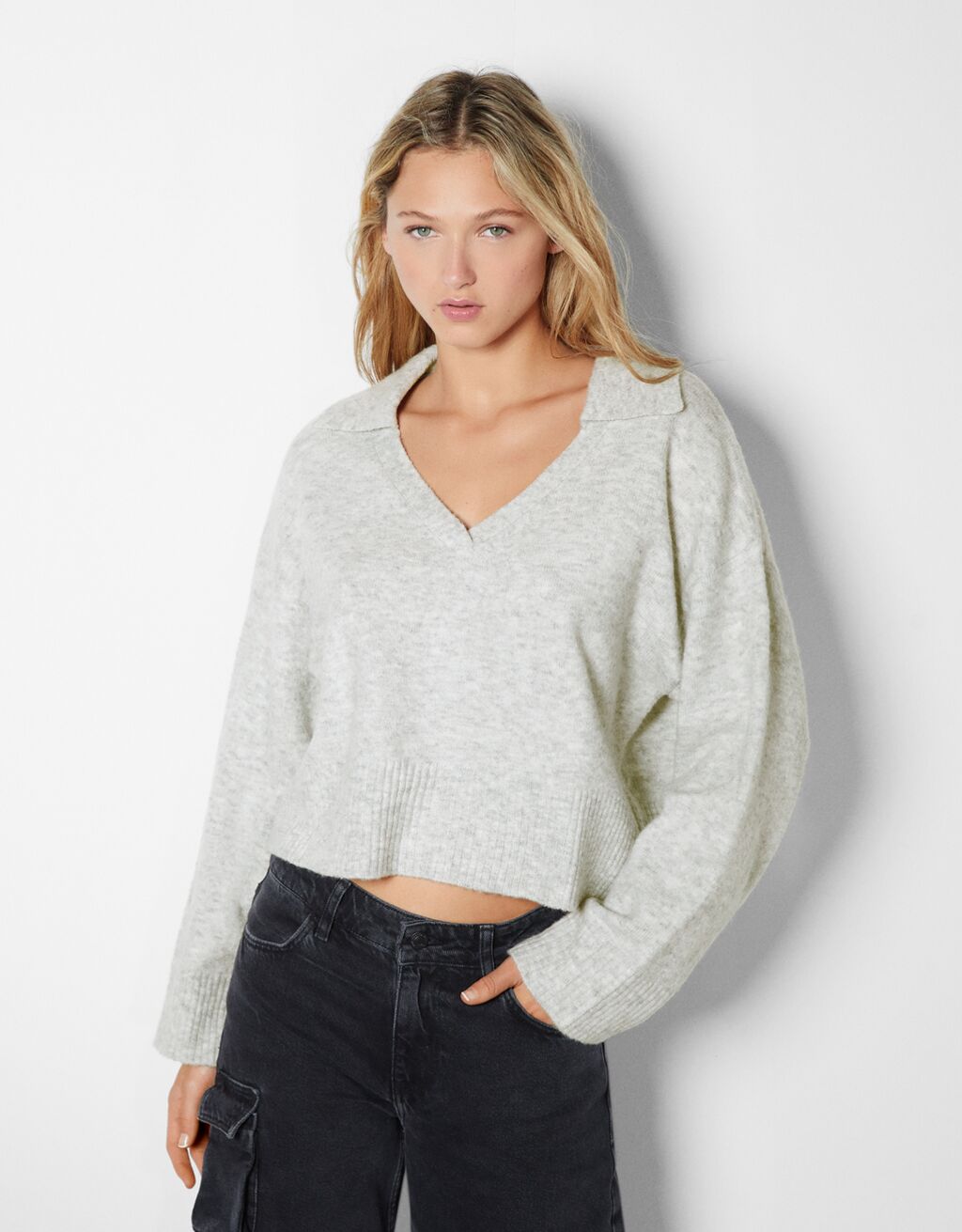 Sweater com colarinho polo