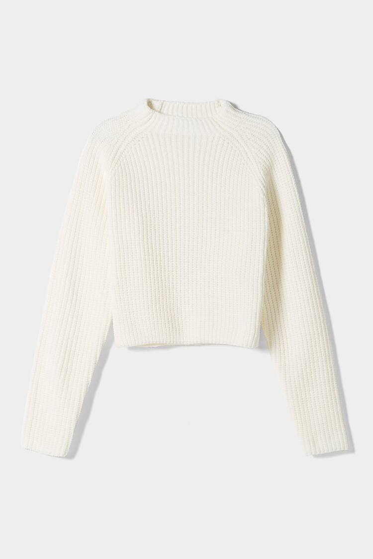 Pull col montant chenille
