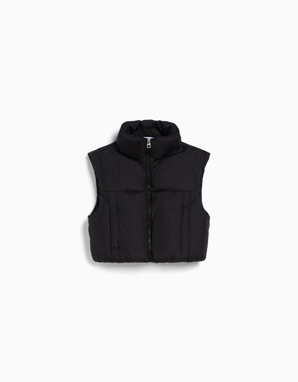 Faux nylon cropped vest
