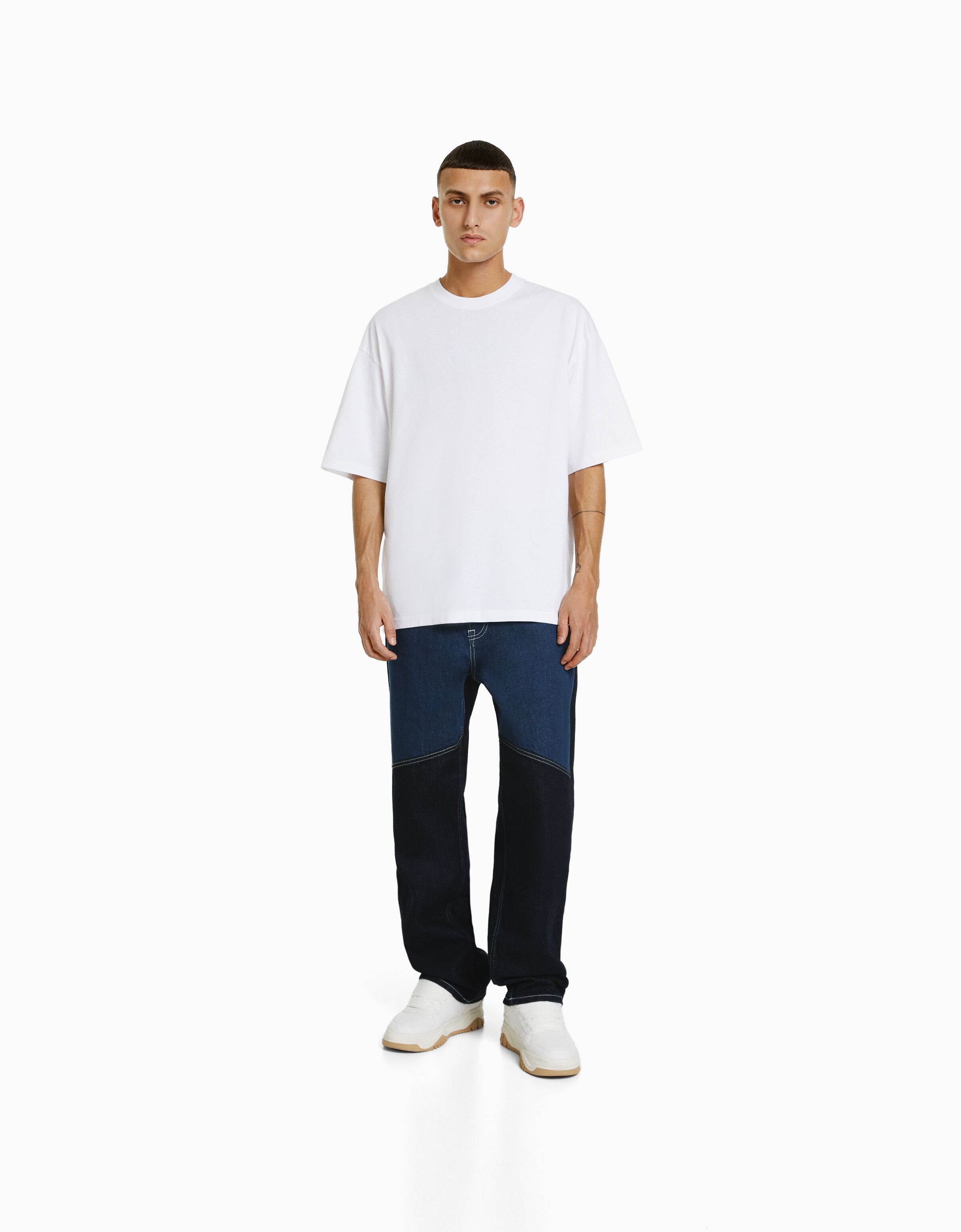 bershka colour block shirt