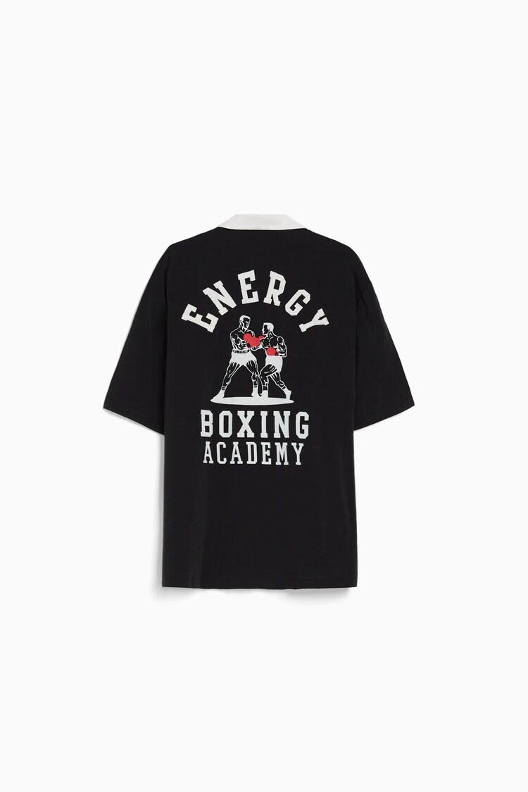 Camisa manga corta contraste boxing print