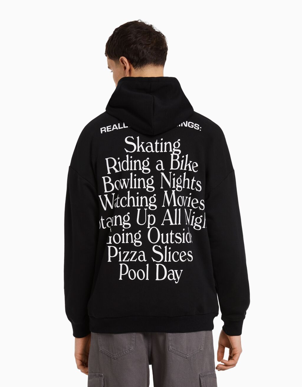 Easy fit print hoodie