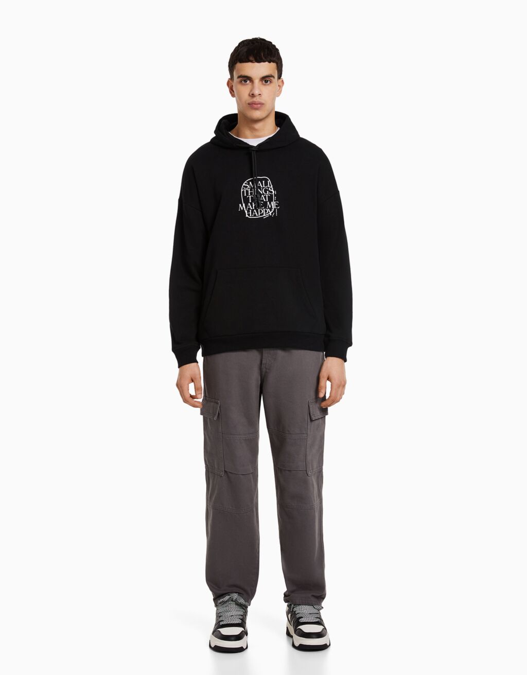 Easy fit print hoodie