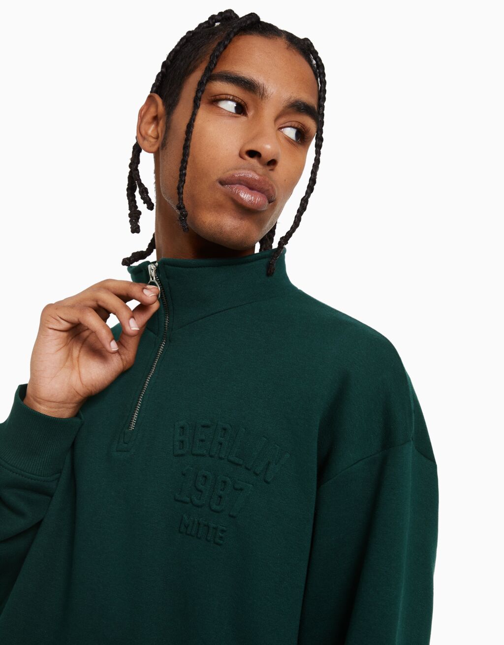 Zipped High Neck Sweatshirt Man Bershka