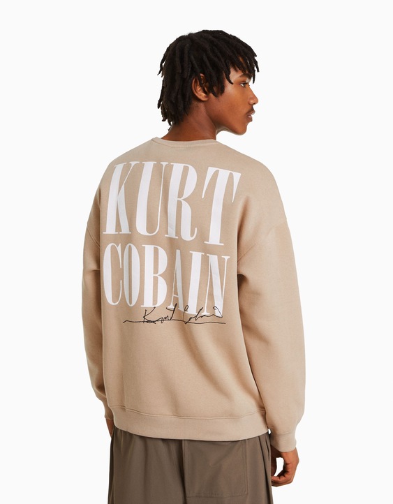 disfraz Aburrido Arashigaoka Kurt Cobain print sweatshirt - Sweatshirts & Hoodies - Men | Bershka