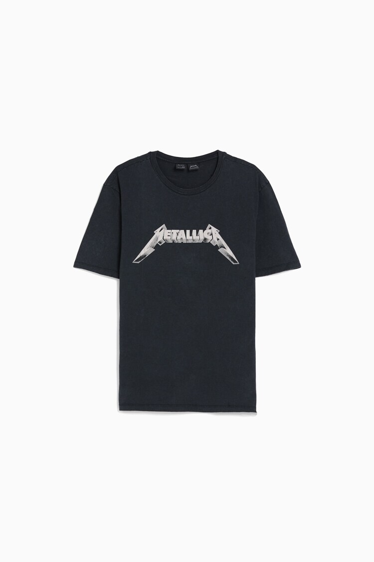 Camiseta Metallica easy fit efecto lavado print
