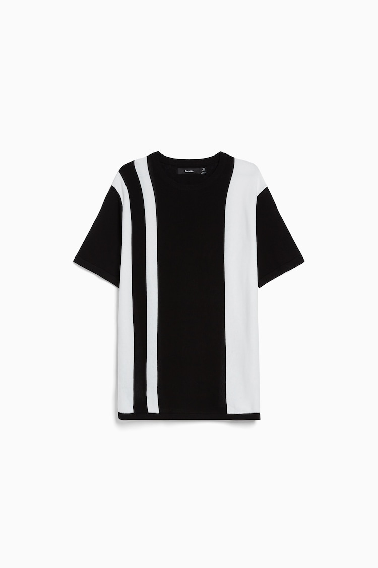 Camiseta manga corta print raya vertical