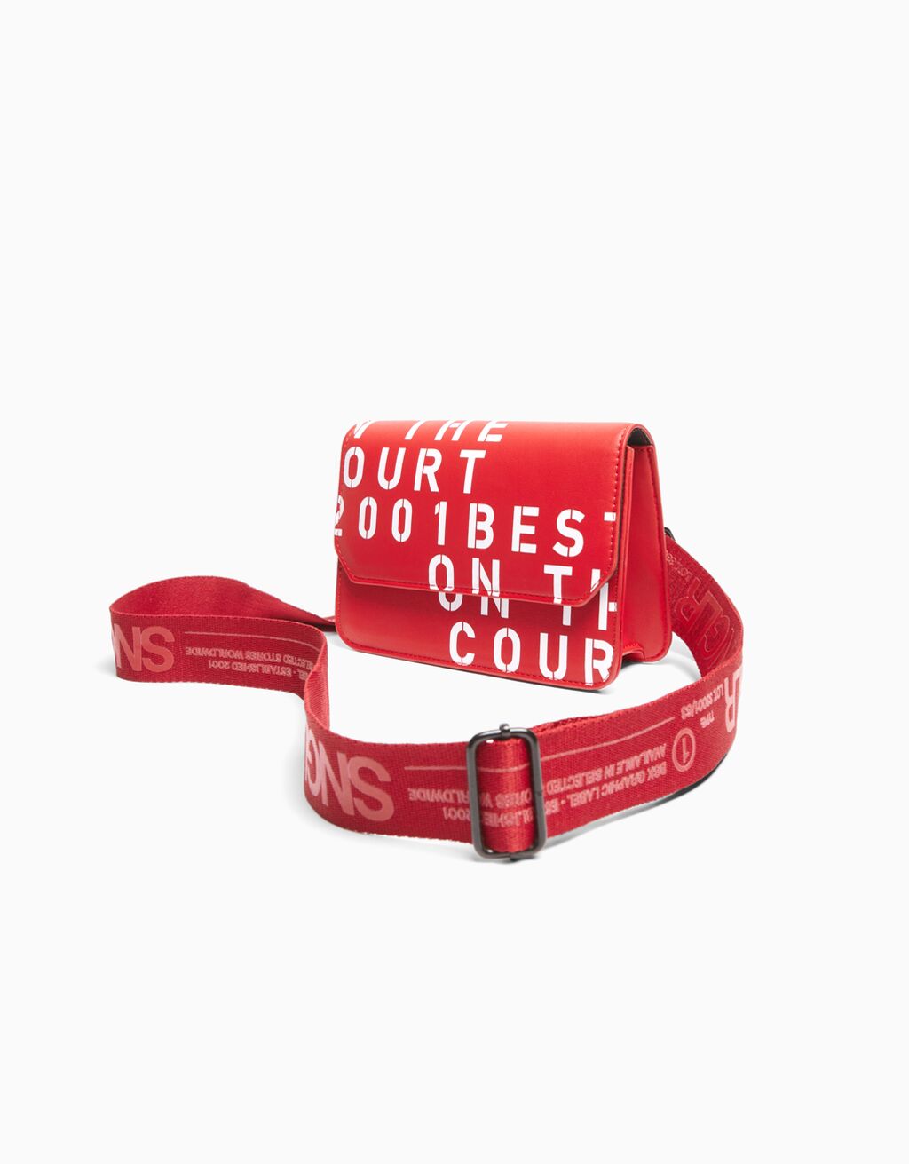 Crossbody bag with lettering Woman Bershka