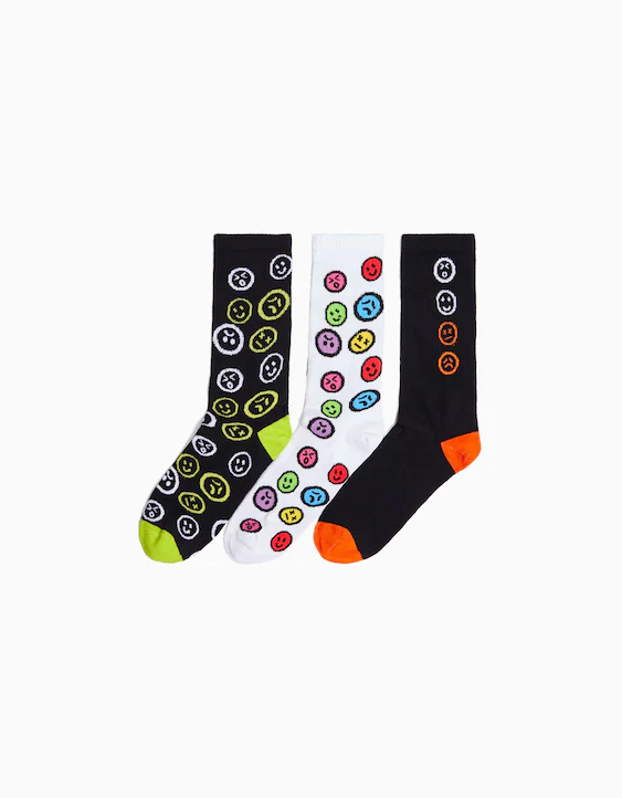 Para llevar infancia personalizado Set 3 calcetines print - Calcetines - Hombre | Bershka