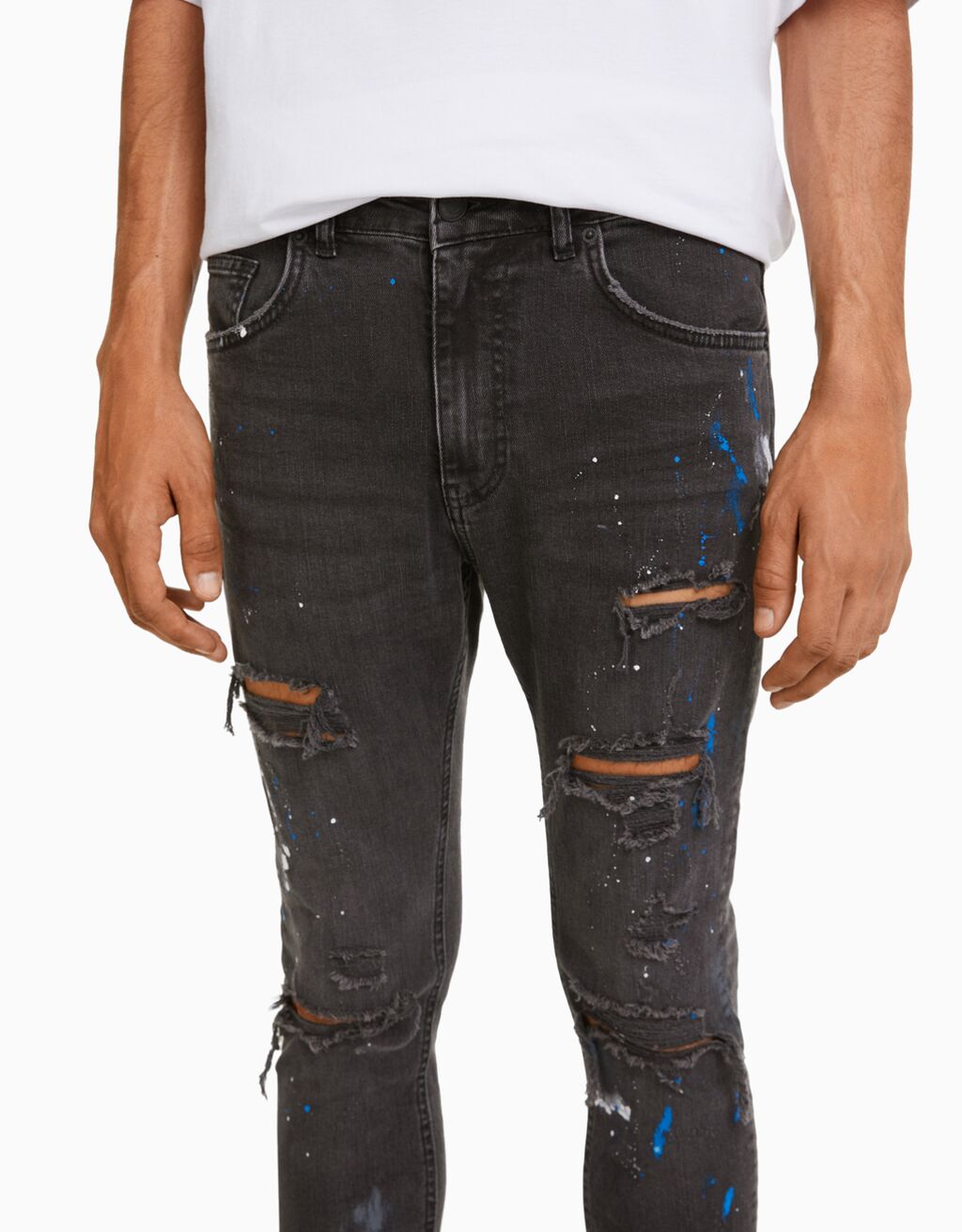 bershka ripped jeans men