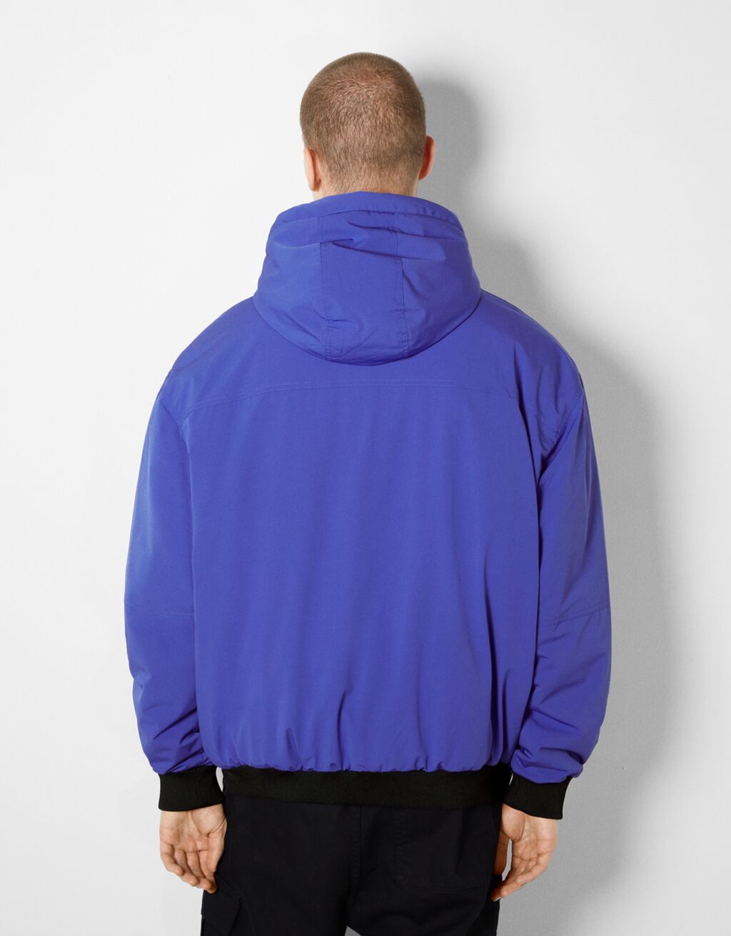 Printed puffer hooded jacket
