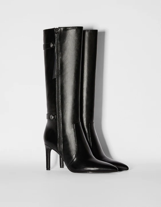 Fuera Arco iris donde quiera Stiletto heel boots with metallic details - Women | Bershka