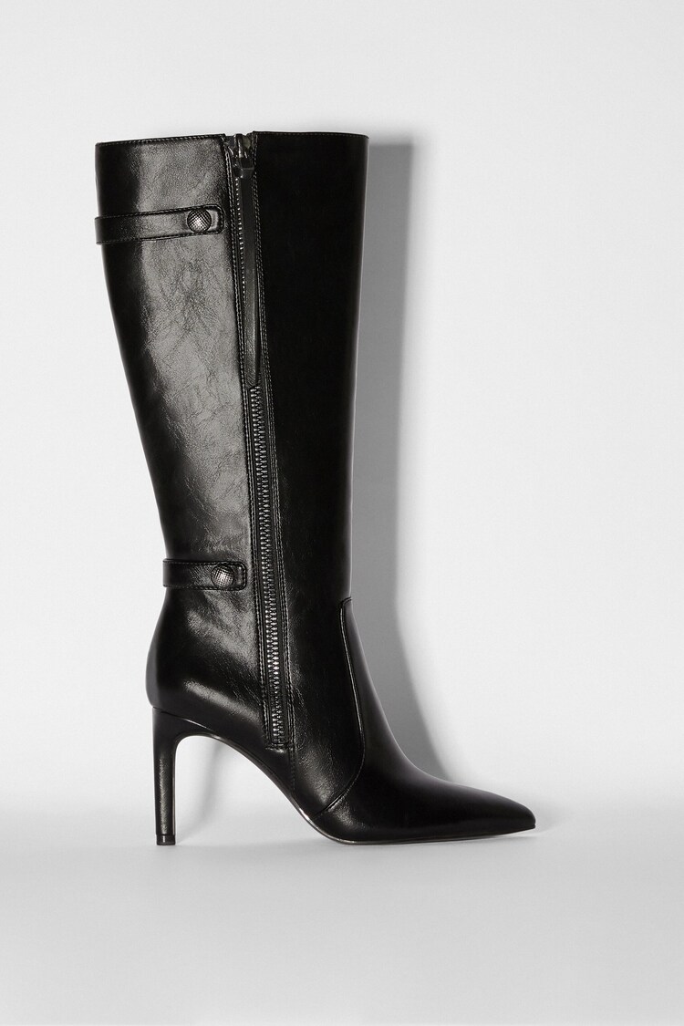 Stiletto heel boots with metallic details