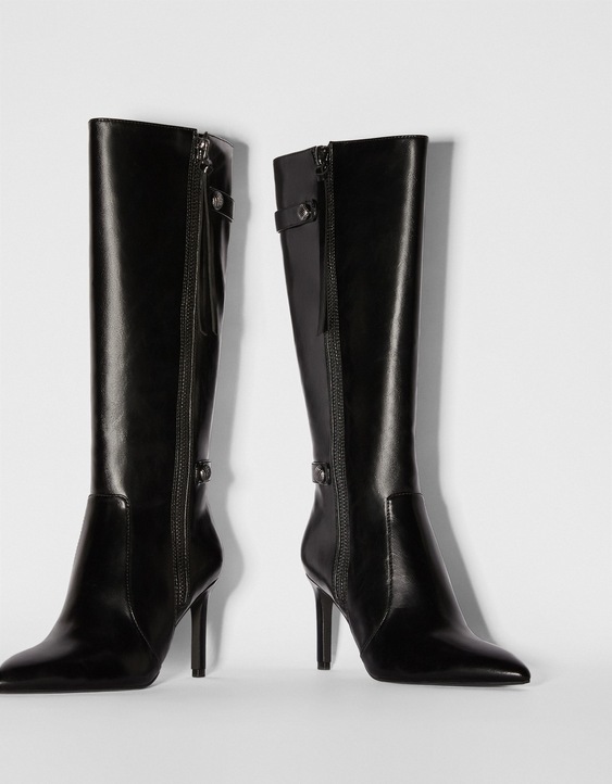 Fuera Arco iris donde quiera Stiletto heel boots with metallic details - Women | Bershka