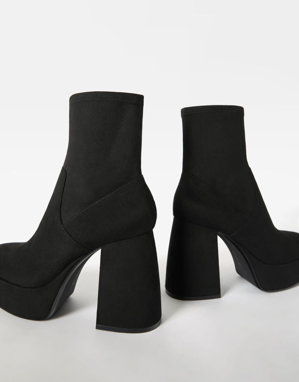 fitted high heel platform ankle boots