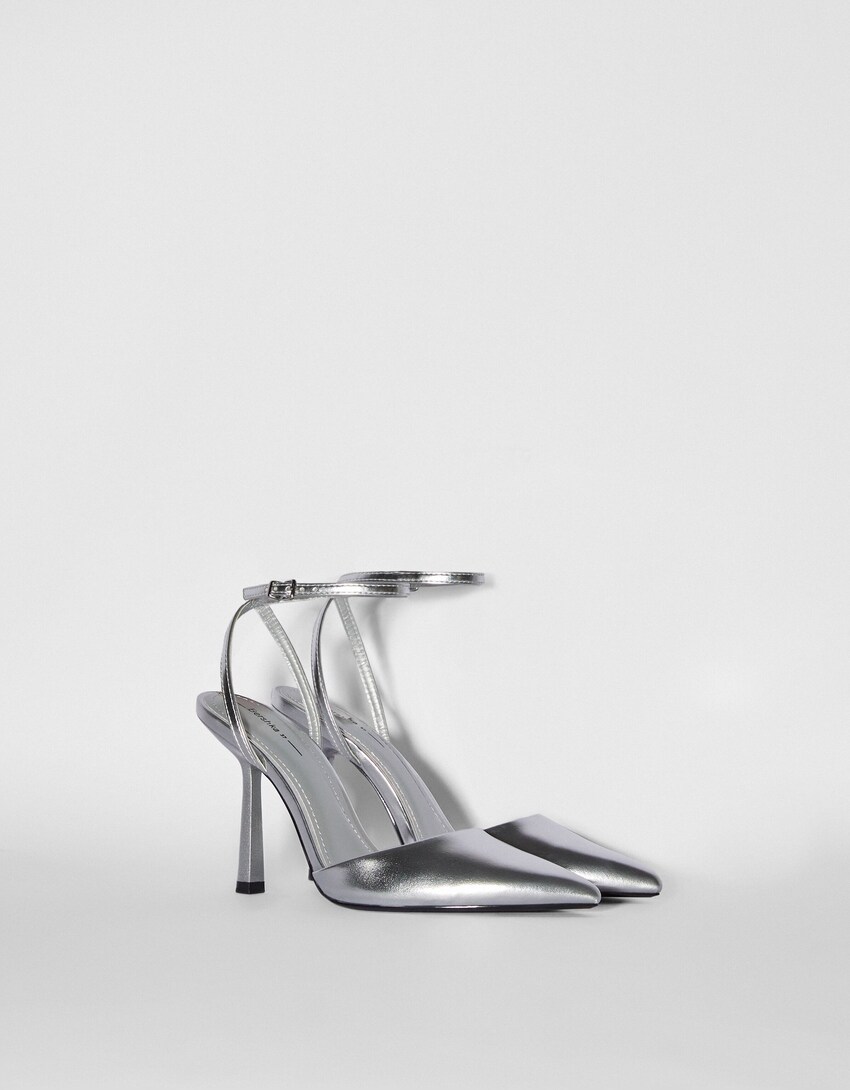 High-heel metallic slingback shoes - Shoes - Women