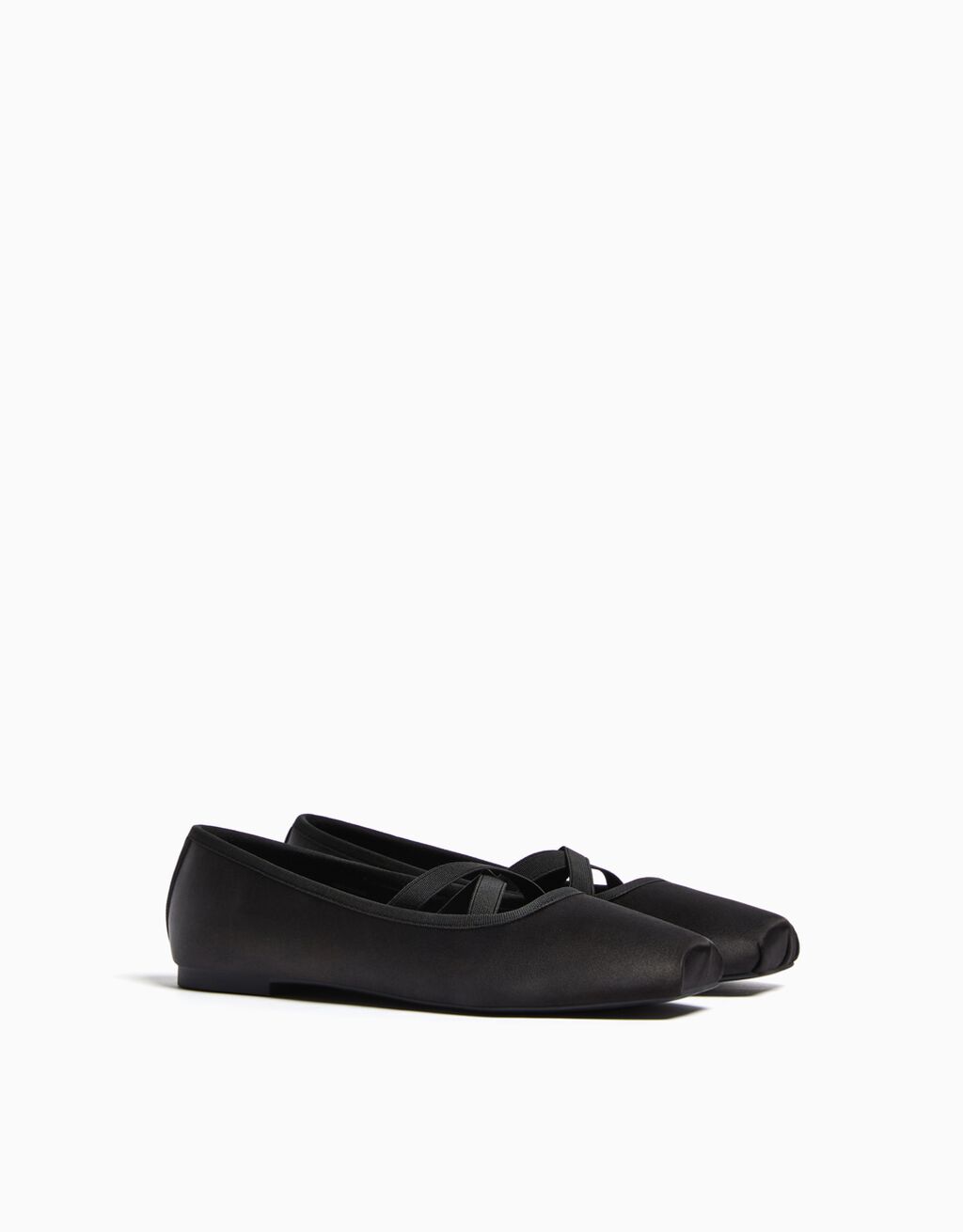 Stretch satin ballet flats Woman Bershka