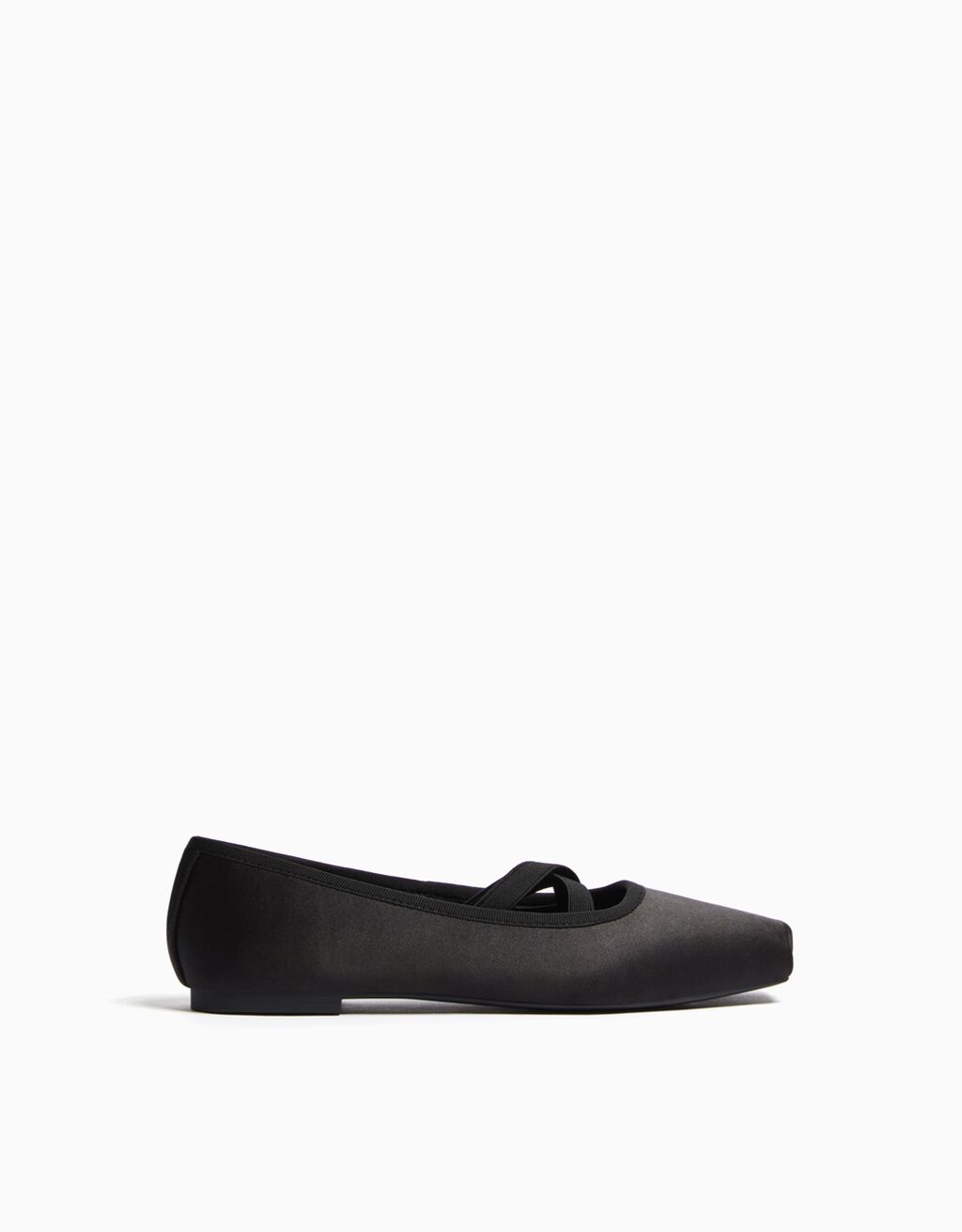 Stretch satin ballet flats Woman Bershka