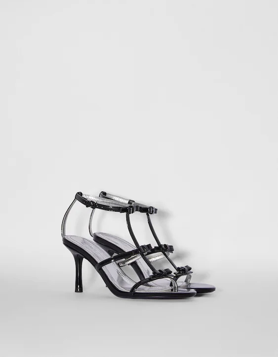 Sandalia tacón lazos - Zapatos Mujer | Bershka