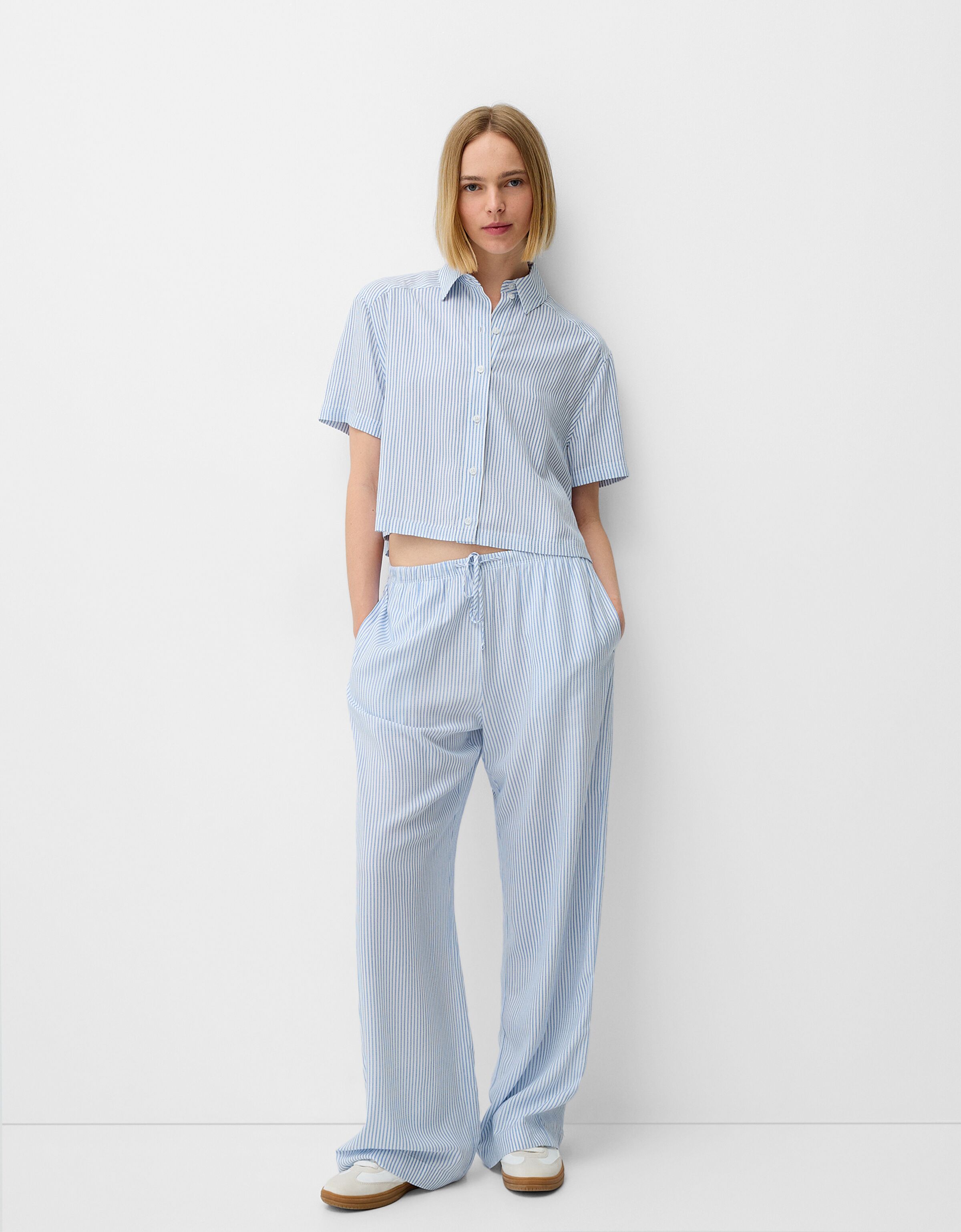 Bershka pantalones de rayas mujer outlet