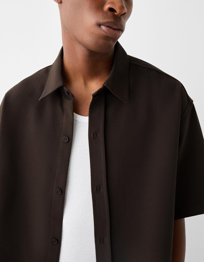 Özel dikim gömlek ve pantolon takımı-Kahverengi-3