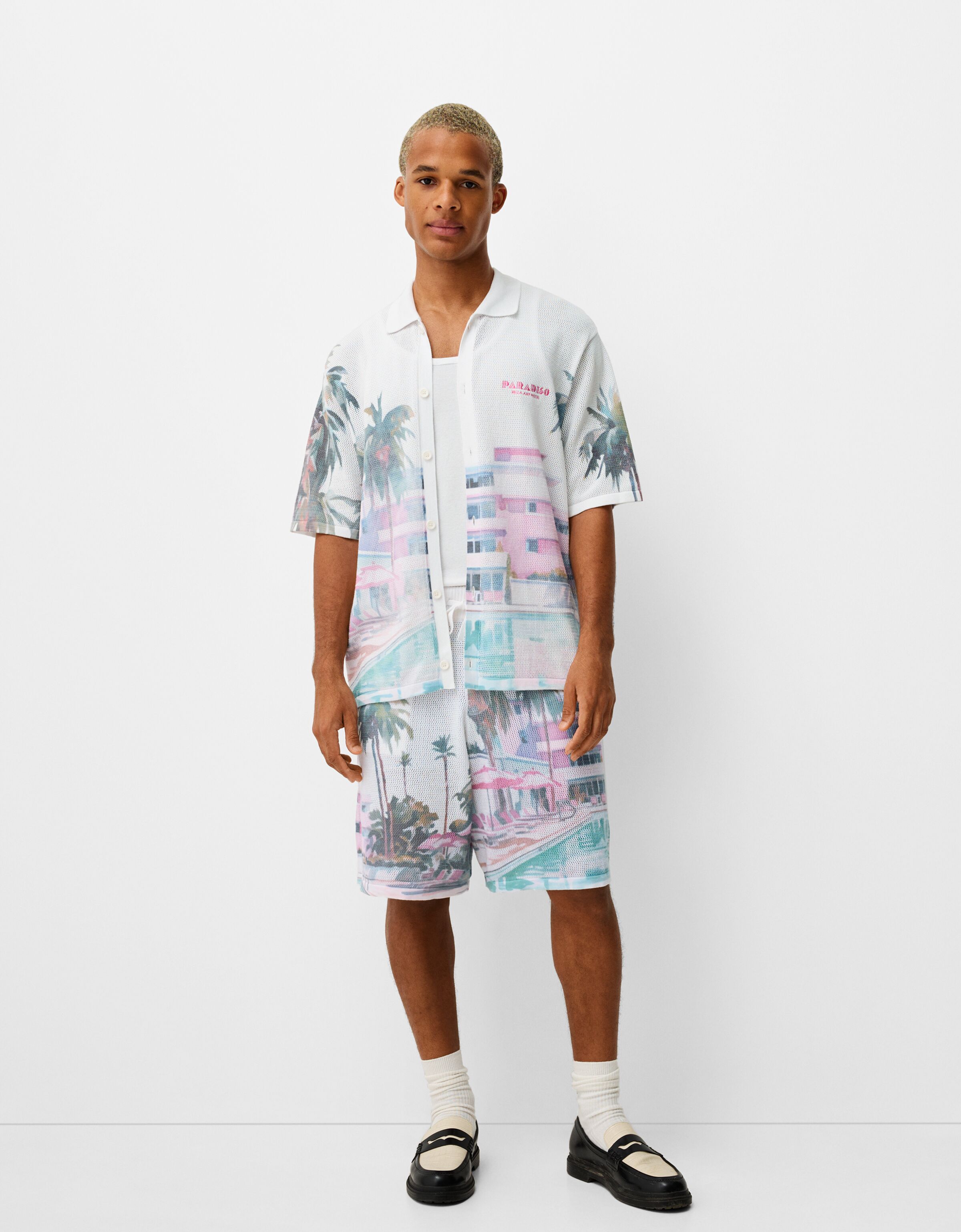 Set camisa y bermuda BERSHKA x PARADISO Hombre Bershka